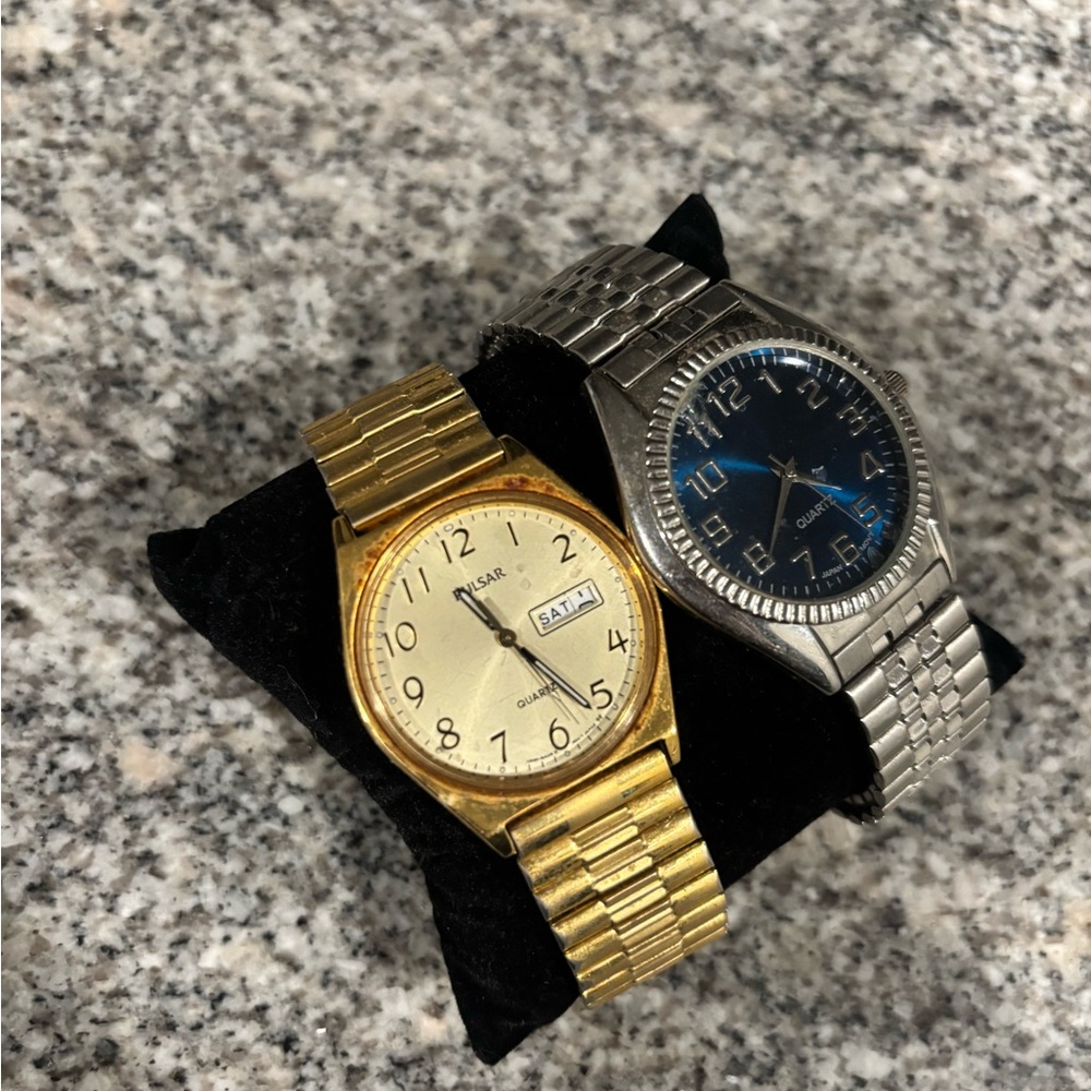 Gold and Silver Watch Set